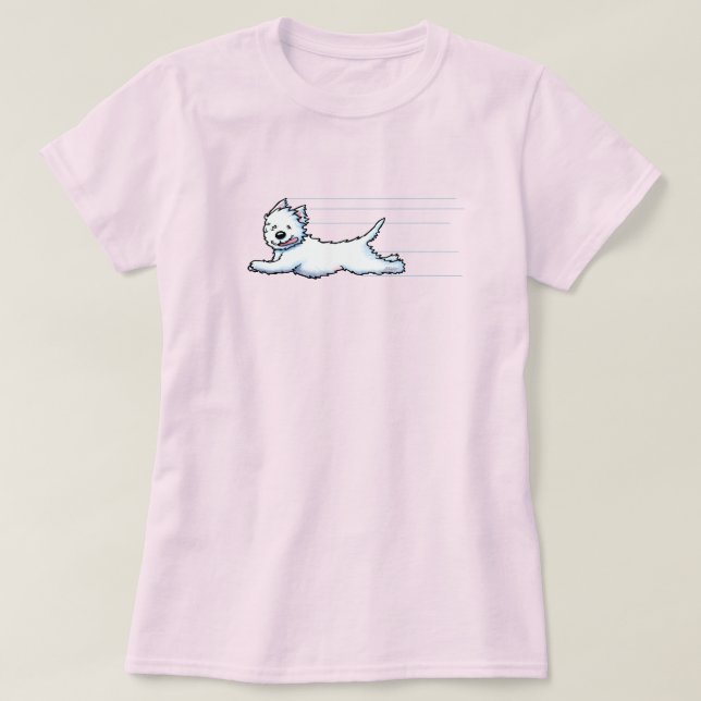 T-Shirt Gleeful Running Westie (Frente do Design)