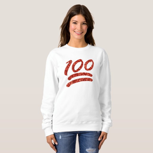 T-shirt glitter 100 mulheres emoji (Frente Completa)