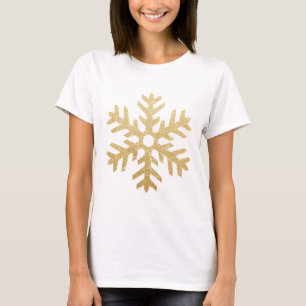 T-shirt Glitter Golden Christmas Snowflake personalize