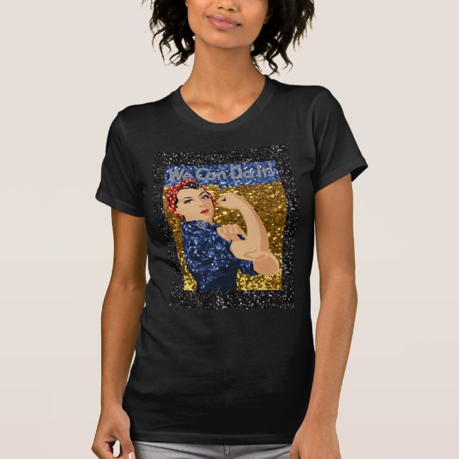 T-shirt glitter rosie, o rivete (Frente)