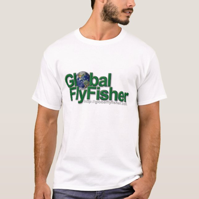 T-shirt global do logotipo de FlyFisher (Frente)