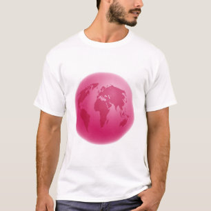 T-shirt Globo cor-de-rosa