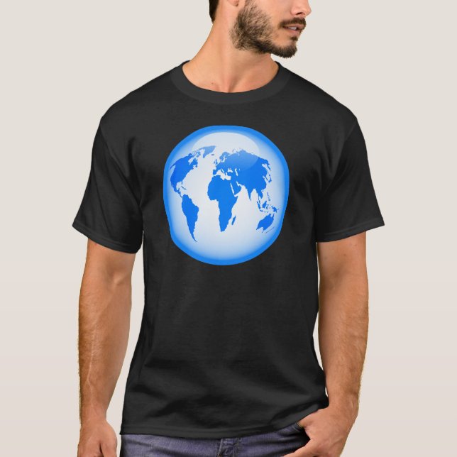 T-shirt Globo lustroso azul (Frente)