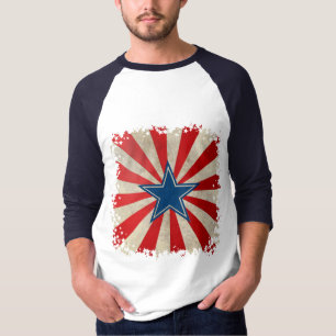 T-shirt Glória envelhecida - Vermelho, Branco e Azul