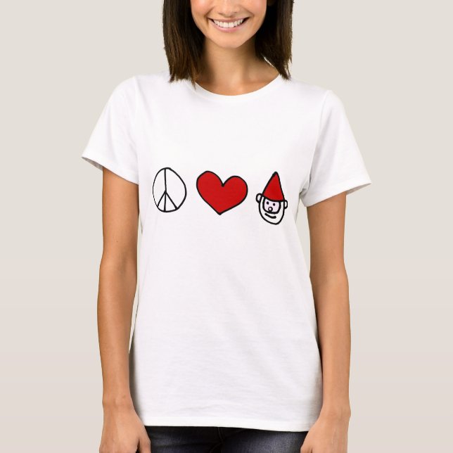 T-shirt Gnomo do amor da paz (Frente)