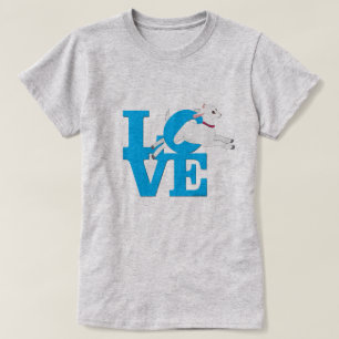 T-shirt GOAT LOVER   SKY BLUE Goat L O V E - Cabra branca