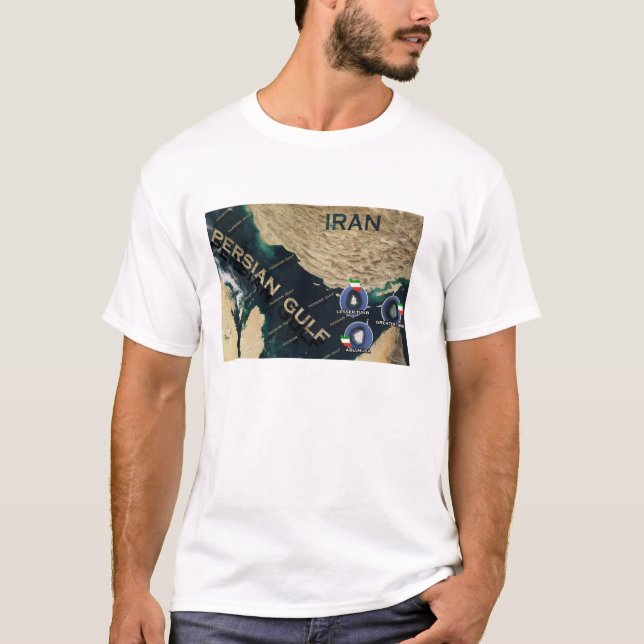 T-shirt Golfo Pérsico - ilha de três iranianos (Frente)