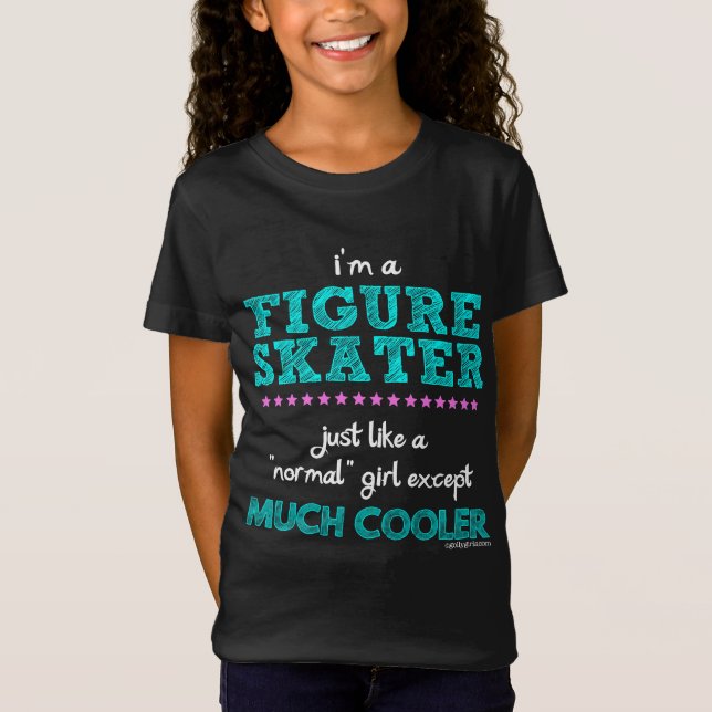 T-shirt Golly meninas - eu sou uma figura patinador (Frente)
