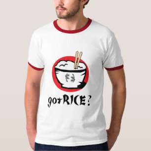 T-shirt gotRICE? Bacia de arroz japonesa para brancos