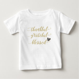 T-shirt graças grato e abençoado feriado de ação de graças