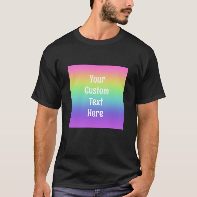 T-Shirt Gradiente Personalizado do Arco-Íris (Frente)