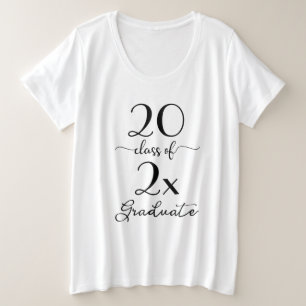 T-shirt Graduação da Turma do Ano em Letra Moderna Preta e