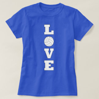T-shirt gráfica vertical do LOVE de voleibol
