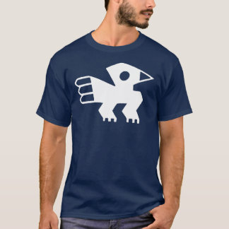 T-shirt Gráfico antigo branco do símbolo do pássaro do