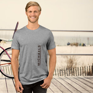 T-Shirt Gráfico Castanho de Texto Personalizado