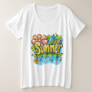 T-Shirt Gráfico Colorida "Verão"