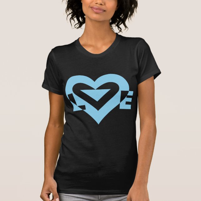 T-shirt Gráfico de Amor legal, Azul (Frente)