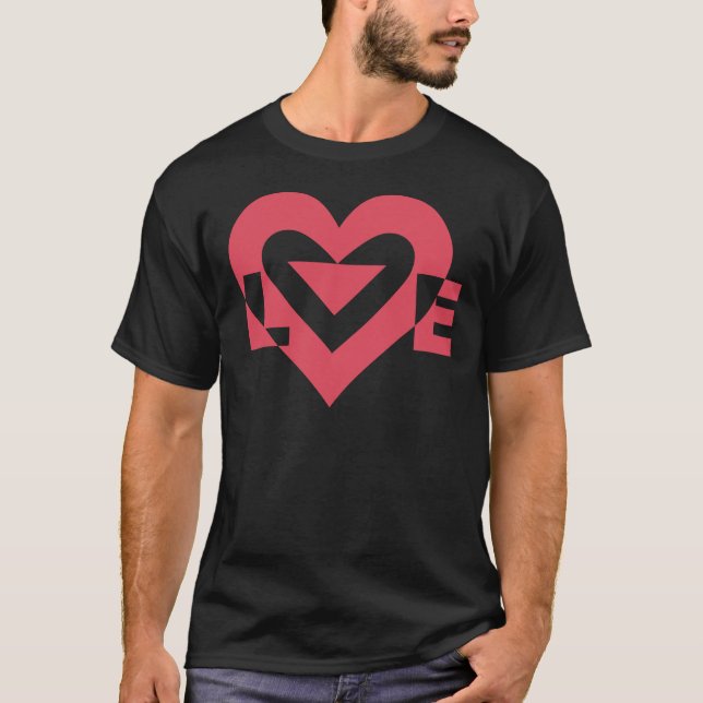 T-shirt Gráfico de Amor legal, Rosa Cereja (Frente)