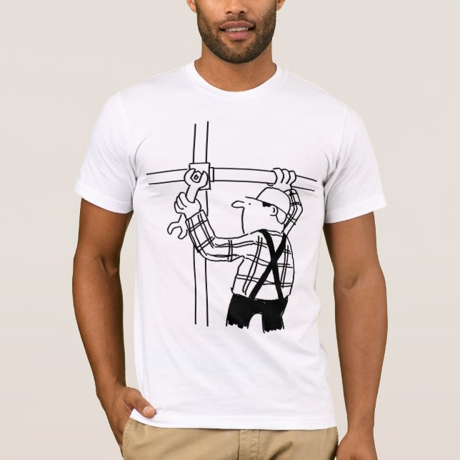 T-Shirt Gráfico de Cartoon Scaffolder (Frente)