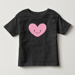 T-Shirt Gráfico de Coração Feliz, Rosa
