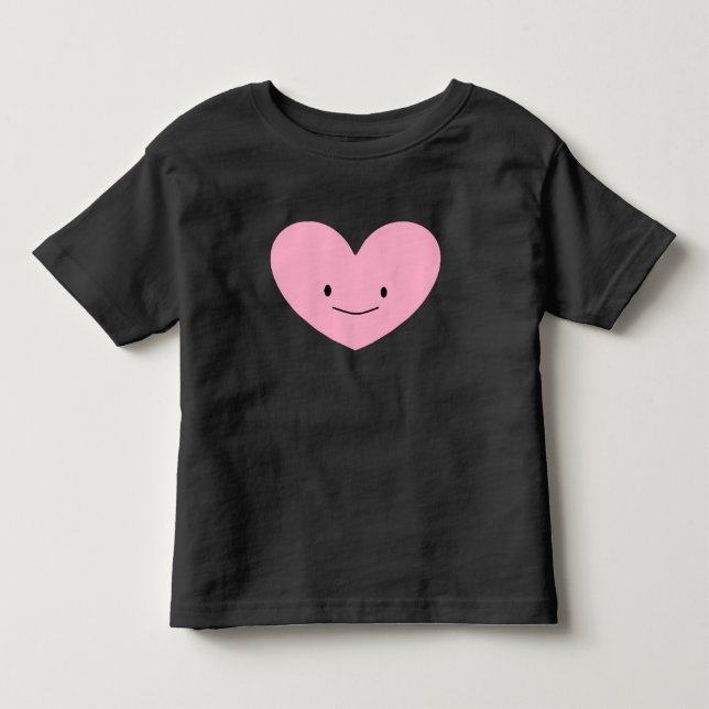 T-Shirt Gráfico de Coração Feliz, Rosa (Frente)