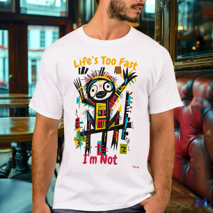 T-Shirt Gráfico de Lama de abstrato Vibrante