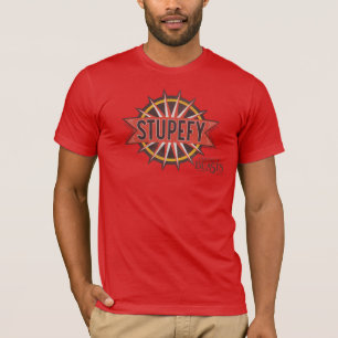 T-shirt Gráfico de Ortografia Vermelha e Dourada