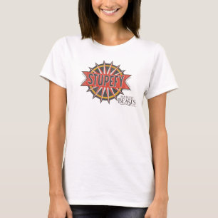 T-shirt Gráfico de Ortografia Vermelha e Dourada