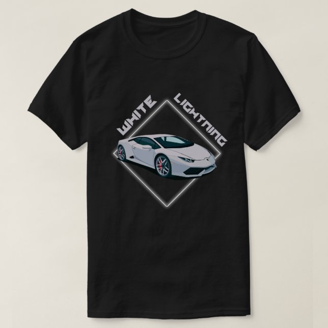 T-Shirt Gráfico de Supercarro White Lightning (Frente do Design)