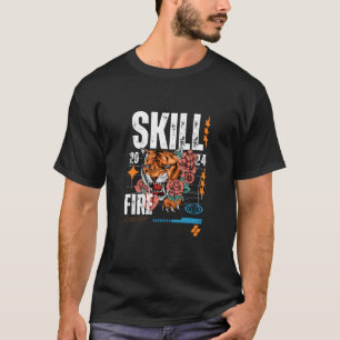 T-Shirt Gráfico de Tigre-Fogo   Bold Urban Stre