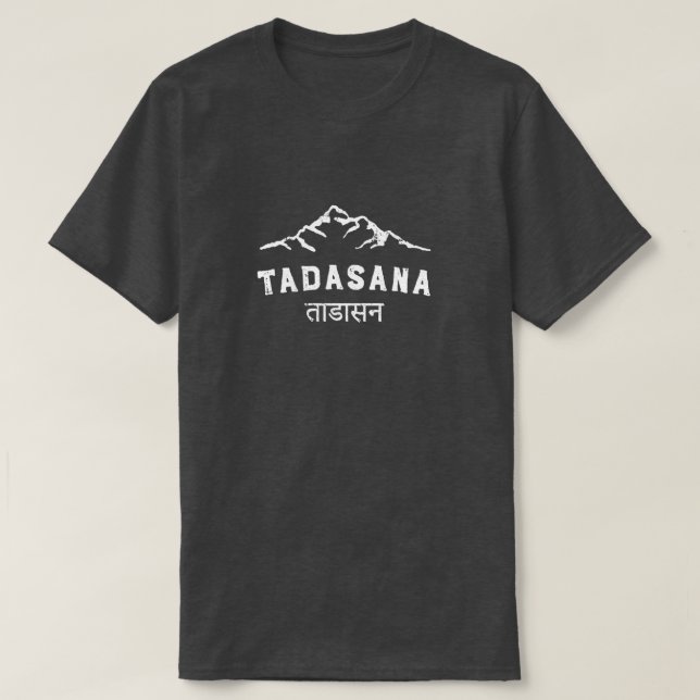 T-shirt Gráfico de Yoga Tadasana masculino (Frente do Design)