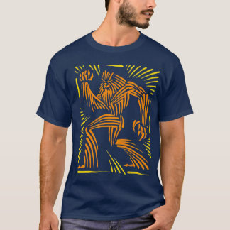 T-shirt Gráfico do Woodcut de Bigfoot - T adulto