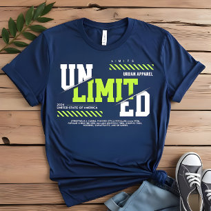 T-Shirt Gráfico Ilimitado Trendy Men's Tee