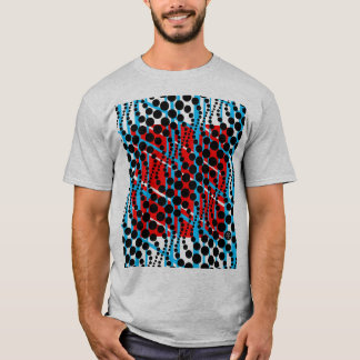 T-shirt gráfico retro do vermelho azul