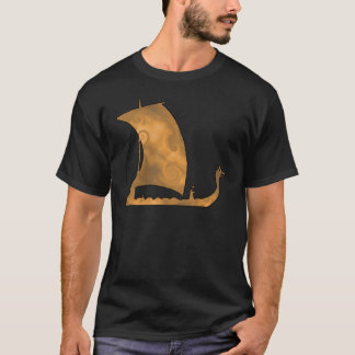 T-shirt Gráficos de Viagem Oceânica de Navio Longo Viking