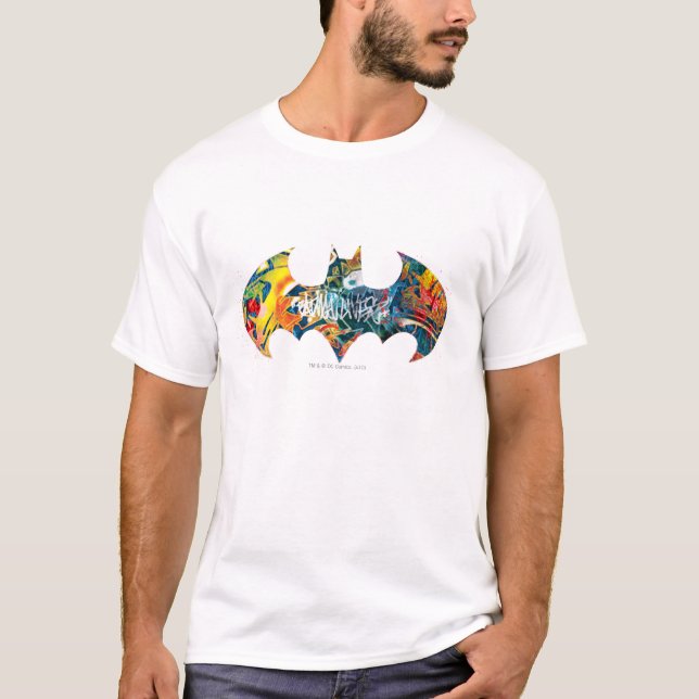 T-shirt Grafite do logotipo Batman Neon/80s (Frente)