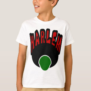 T-shirt Grafites de Harlem com cara & o Afro grande, 3