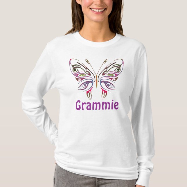 T-shirt Grammie personalizou a borboleta (Frente)