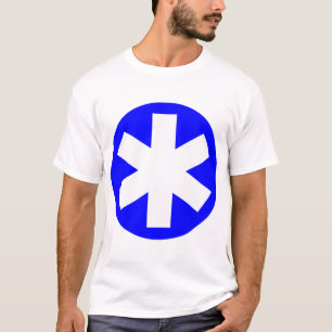 T-shirt Grande Asterisco - Azul e Branco
