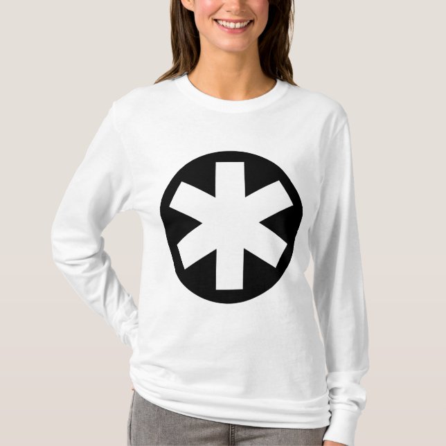 T-shirt Grande Asterisco - Preto e Branco (Frente)