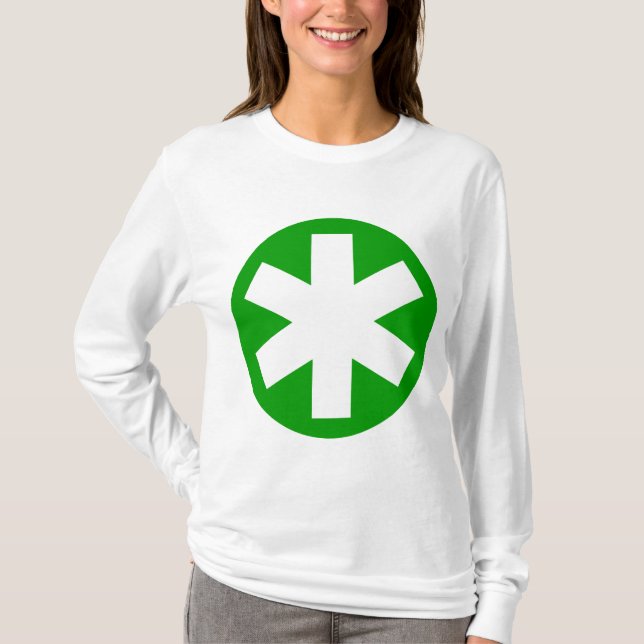 T-shirt Grande Asterisco - Verde e Branco (Frente)