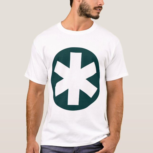 T-shirt Grande Asterisco - Verde Escuro e Branco (Frente)