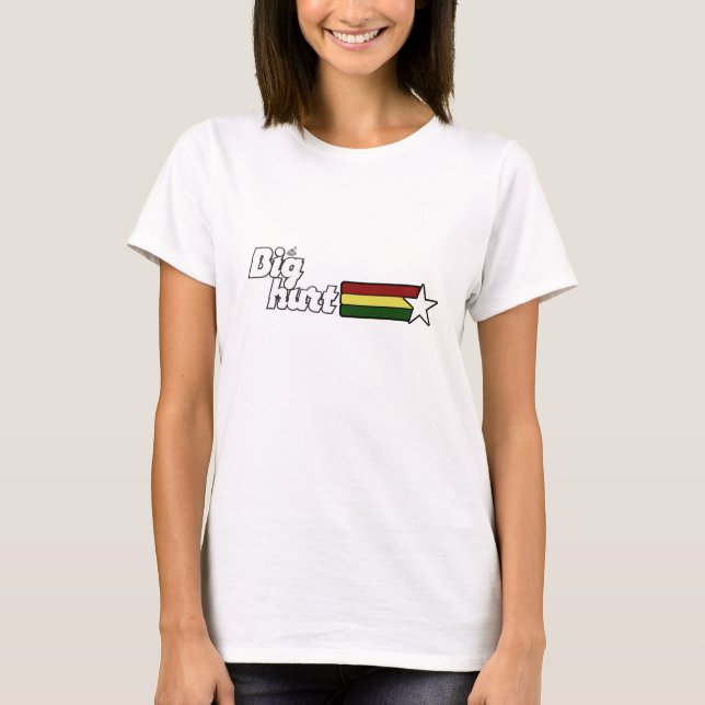 T-shirt grande azul da estrela de dano (Frente)