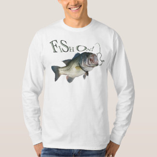 T-shirt Grande baixo da boca, peixe sobre
