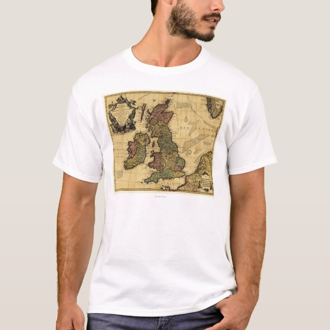 T-shirt Grande BritainPanoramic MapGreat Grâ Bretanha (Frente)