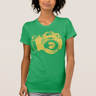 T-shirt grande da fotografia da câmera