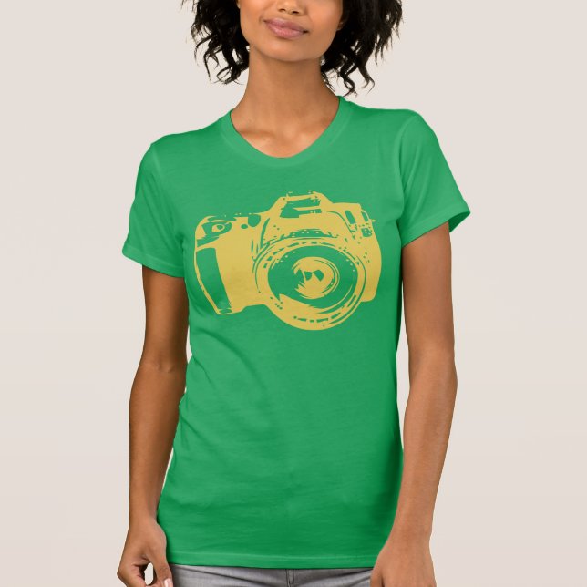 T-shirt grande da fotografia da câmera (Frente)