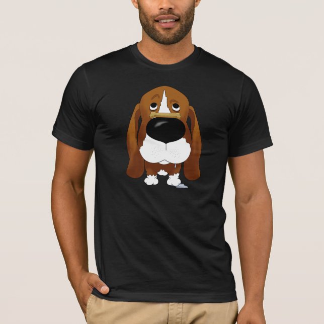 T-shirt grande de Basset Hound do nariz (Frente)