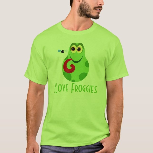 T-shirt grande do amor do sapo verde (Frente)