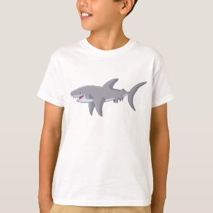 T-shirt Grande tubarão branco dos desenhos animados